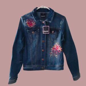 Nanette Lepore Florence Wash Small Blue Denim Jacket